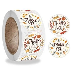 G Stickers 1" Thank You 500ct Fall Leaves (2 Designs) Labels